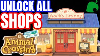 Unlock All Shops  Animal Crossing New Horizons Able Sisters Resident Services Upgrade amp MORE [upl. by Florri448]