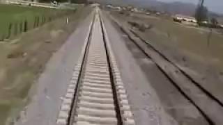 Train hits car  Cab view [upl. by Rehotsirhc]