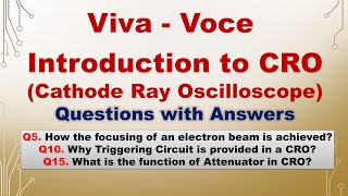 Cathode Ray Oscilloscope  Viva Voce  Practical File [upl. by Ahseinek203]