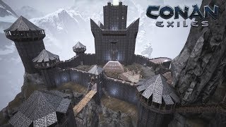 Conan Exiles Epic Base Location  Savage Mountain Castle Speed Build [upl. by Siuqcram]