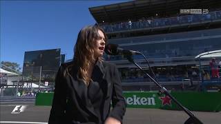 Italian anthem performed by Francesca Michielin Formula 1 Italian GP 2017 [upl. by Terence]