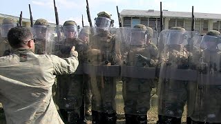 US Marines Riot Control Techniques Training [upl. by Enelyt]