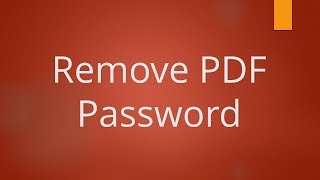 PDF Password Remover Unlock PDF [upl. by Kristina145]