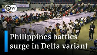 COVID19 Manila under lockdown as Philippines fights Delta  DW News Asia [upl. by Ahseekan]