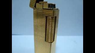 Gold plated Dunhill lighter made in Switzerland US patented RE24163 [upl. by Aillicec]