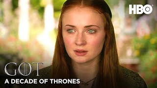 A Decade of Game of Thrones  Sophie Turner on Sansa Stark HBO [upl. by Anyk]