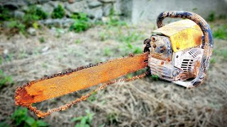 Restoration Old Rusty Gasoline ChainSaw  Restoring Petrol Chain Saw [upl. by Valencia616]