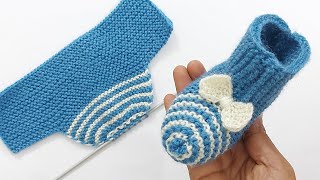 Easy Knitting Baby Socks  Booties  Shoes  Woolen Socks Knitting  Baby Socks Knitting [upl. by Cathleen]