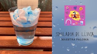 Experimento para niños Simulador de lluvia con agua colorante y espuma de afeitar [upl. by Warfield]