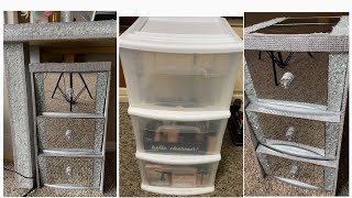 DIY GLAM Night Stand  DIY Glam 3 Drawer Storage Container  DIY Makeup Organizer [upl. by Atiuqan461]