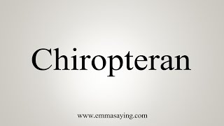 How To Say Chiropteran [upl. by Iaoh]