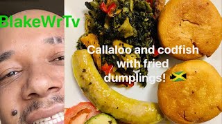 How to make Jamaican Callaloo and saltfish with fried dumplings [upl. by Airres556]