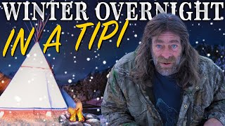 Winter Teepee Tipi OffGrid Overnight [upl. by Bay]