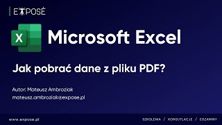 Excel jak pobrać dane z pliku PDF [upl. by Larrej]