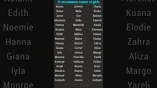 51 Uncommon names of girls [upl. by Adnilre]