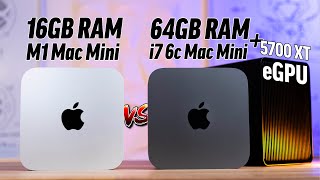 M1 Mac Mini vs Intel i7 Mac Mini  eGPU for Pro Apps [upl. by Asirrom]