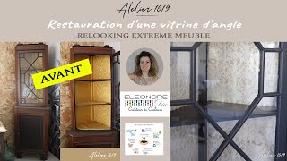 RELOOKING EXTREME MEUBLE BOIS  Restauration meuble vitrine style anglais [upl. by Brit]