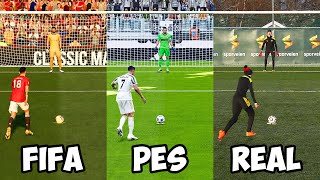 FIFA 21 vs PES 2021 vs REAL LIFE  PENALTY SHOOTOUT BATTLE [upl. by Laing]