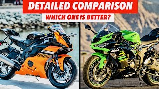 Kawasaki ZX6R vs Yamaha YZFR6  Which One Is Better Detailed Comparison [upl. by Akelahs392]