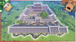 Minecraft How to build a ChineseJapanese Courtyard Base 18  ULTIMATE Oriental Survival Base [upl. by Asor]