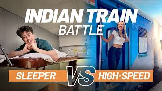 Indepth INDIAN TRAIN Comparison FIRST CLASS Sleeper Train VS High Speed Gatiman Express [upl. by Gnehc]