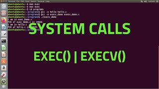 System Calls in linux  exec  execv [upl. by Nedda248]