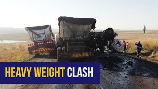 WATCH Dashcam footage shows Mpumalanga twotruck headon collision [upl. by Limann461]