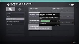 Uncovered Truths Triumph Week 1 – Destiny 2 Lightfall  Season of the Witch [upl. by Birkner]