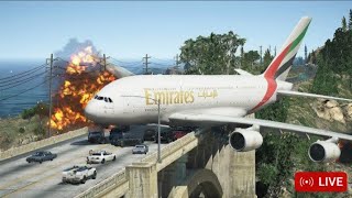 Lufthansa Airbus a380 Collide amp Crash Emergency land at UAE Today gta5 fyp shorts [upl. by Farhsa543]