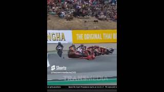 Bagnaia Horrible Crash  His leg was run over by Brad Binder Motorbikes shorts [upl. by Ykcub]