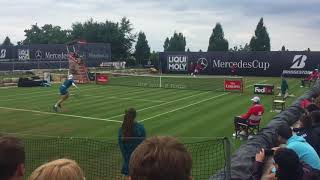 Shapovalov vs Gunneswaran Stuttgart 2018 highlights Court Level [upl. by Ahsal68]