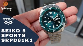 UNBOXING 2020 SEIKO 5 AUTOMATIC GREEN DIAL SRPD61k1 [upl. by Kowatch]