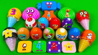 Numberblocks amp Alphabet Lore Finding SLIME with Seashell Mix Colorful Satisfying Slime Video ASMR [upl. by Laryssa591]