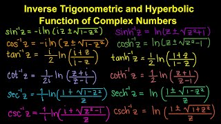 Inverse Trigonometric and Hyperbolic Functions of Complex Numbers TagalogFilipino Math [upl. by Asilad90]