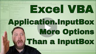 Excel VBA ApplicationInputBox  Code included [upl. by Aicerg591]