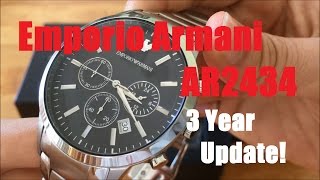 Review 345 Emporio Armani AR2434 Watch  3 Year Long Term Update [upl. by Freddie]