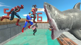 Which Superhero Can Jump Over Aquatics Tanks  Animal Revolt Battle Simulator [upl. by Razec]