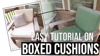 Super Easy and Simple DIY Zipper Outdoor Cushion Cover with Boxed Corner Tutorial [upl. by Martina604]