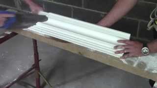 Plaster Coving Installation  How To Cut An External Mitre Part 1 [upl. by Aliemaj51]