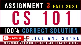 CS101 Assignment No 3 Solution Fall 2021 By Tanveer Online Academy  CS101 Assignment No 3 2021 [upl. by Eceinej382]