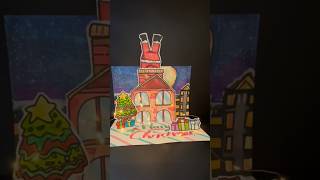 Make Christmas Pop Up Card  Make Santa Stuck In a Chimney  DIY 3D Christmas Card shorts [upl. by Adnuhs]