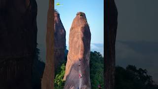 Danxia Mountain Magnificent Scenery Of Stone Peak mountains nature dronefootage [upl. by Sowell]