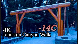 Johnston Canyon Banff National Park  Alberta Canada 4K [upl. by Chaiken539]