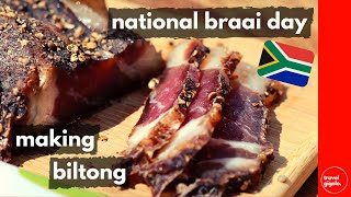 National Braai Day  How to Make Biltong South Africa Heritage Day Recipes [upl. by Yolanthe308]