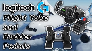 Logitech Yoke System and Rudder Pedal UnboxingPhysical Setup [upl. by Eintruok]