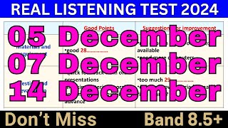 IELTS Listening Test 05 December 07 December amp 14 December With Answers 🔴 BC amp IDP [upl. by Packton]