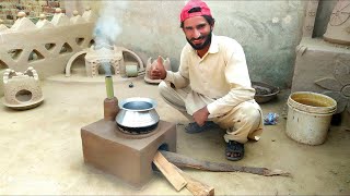 mitti ka chulha kaise banta hai Mud StovePrimitive Skills🤩 Pak village family [upl. by Midian]