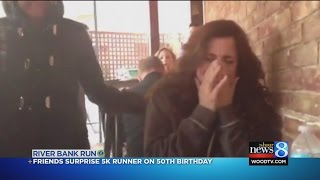 Friends surprise 5K runner on 50th Birthday [upl. by Eicam]