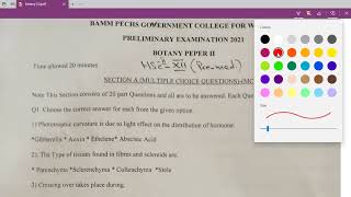 BAMM PECHS Govt College for Women Karachi  SAMPLE PAPER 2021  12TH CLASS BOTANY [upl. by Aliekat861]