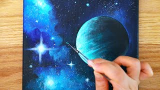 Galaxy with stars✨ painting  Acrylic Painting  Color ASMR 151 [upl. by Coretta156]